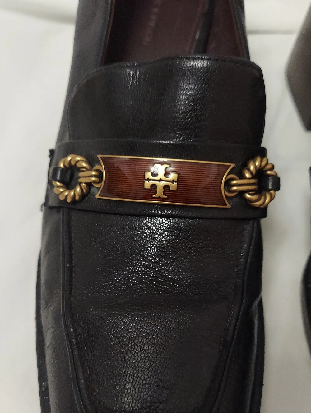 Tory Burch Perrine Black Leather Bit Loafers Womens 10 MSRP $399